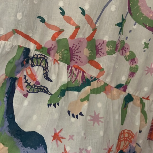 Banjanan dress NWT midi size S/XS Whimsical goat lion rabbit eagle MSRP$380 - Picture 16 of 17